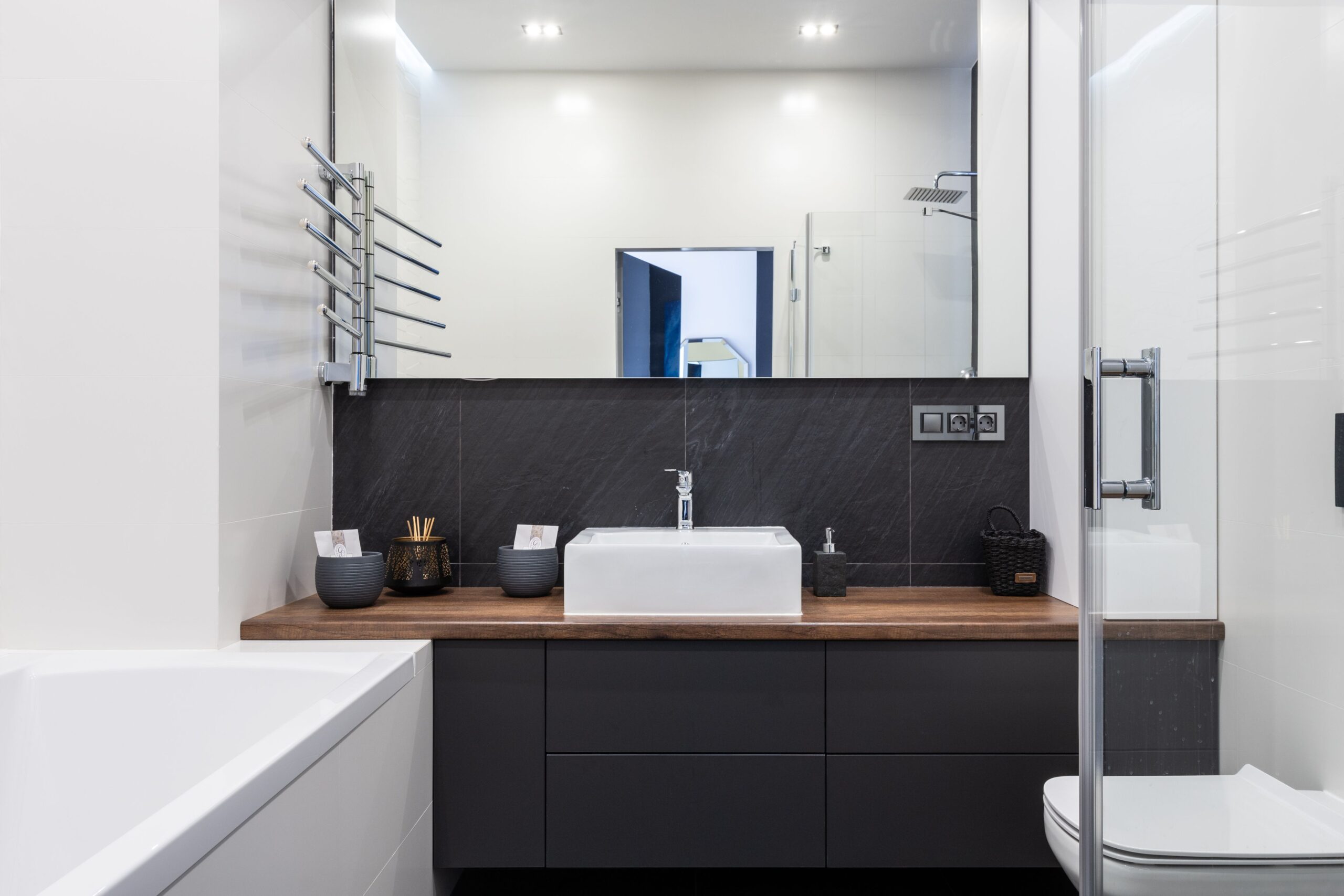 Flexible de douche chromé et douchette