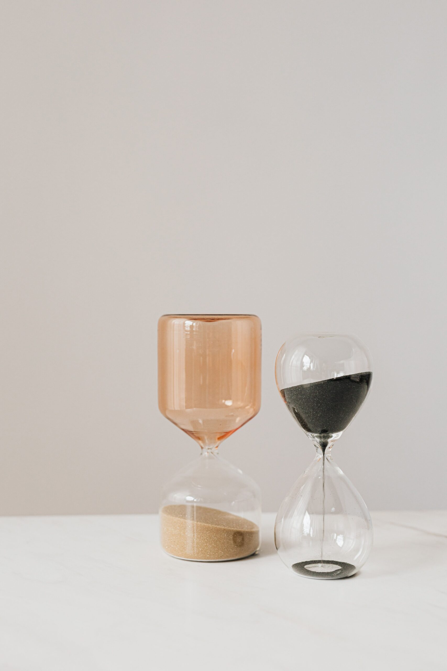 Sabliers utilisés comme symbole du temps qui passe